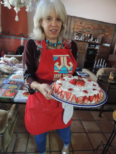 Susan Whitfield with Tres Leches cake